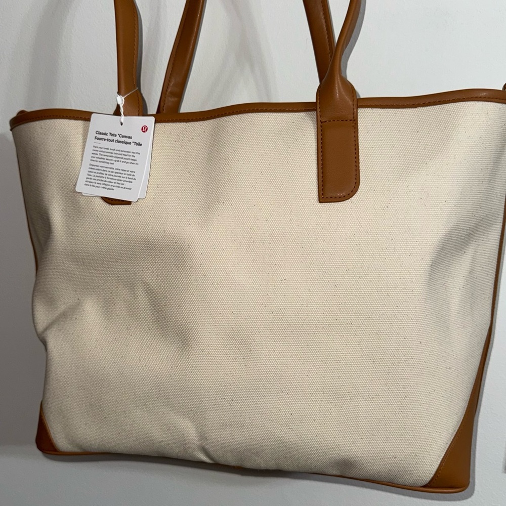 lululemon athletica Cream Canvas Tote with Tan Trim - Picture 4 of 6